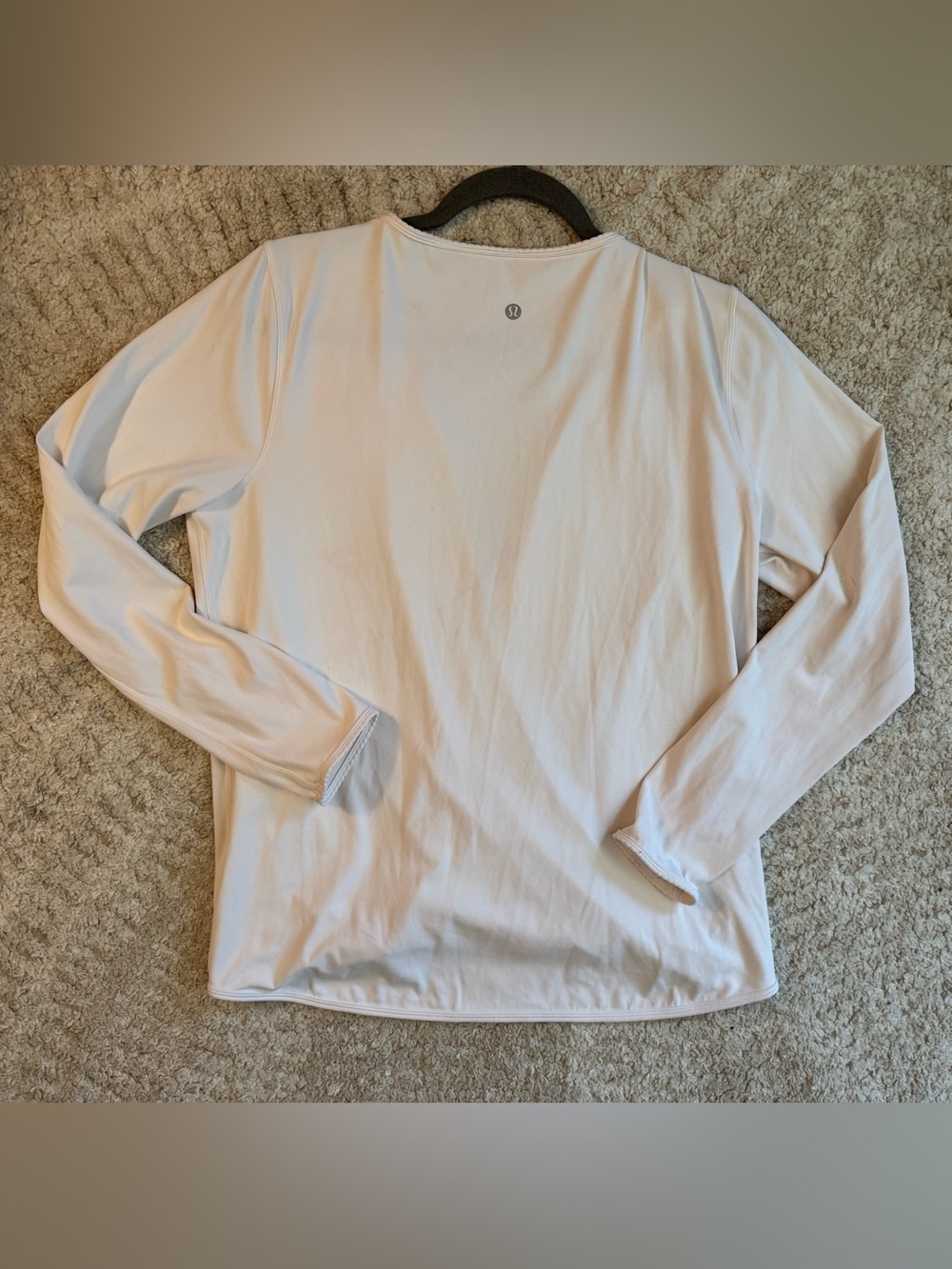 Lululemon white wrap top, size 12, in EUC (see notes)